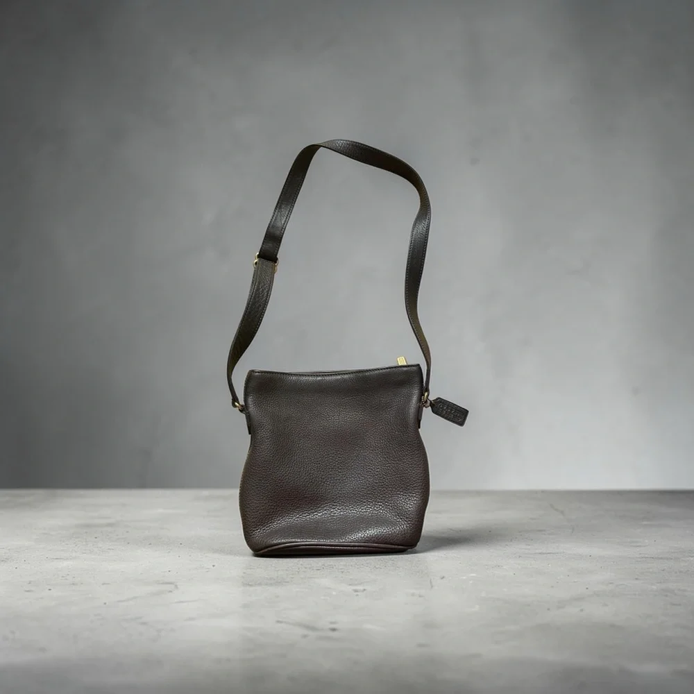 Coach brown Pebbled Leather Shoulder Bag